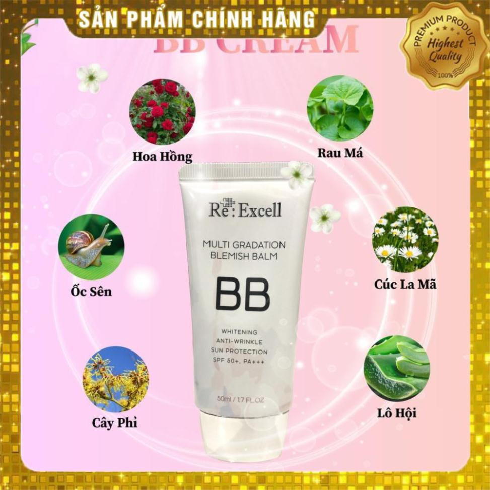 Kem nền, [Hàng Chính Hãng] BB Cream Re:Excell Multi Gradation Blemish Balm Hàn Quốc, kem lót, che khuyết điểm