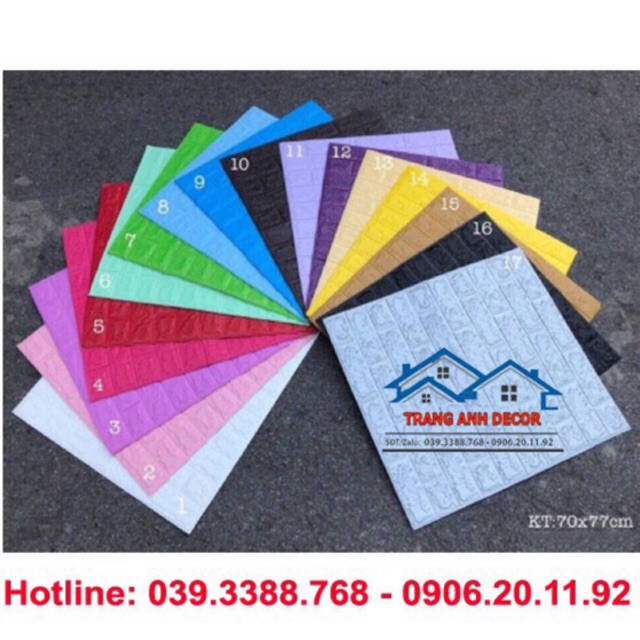 Miếng Xốp Dán Tường 3D Giả Gạch 70 X 77cm (Đủ màu) - Hàng Nhập Khẩu Cao Cấp