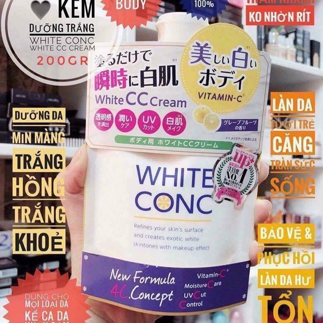 🔥Kem dưỡng trắng da toàn thân ban ngày White ConC White CC Cream 200g