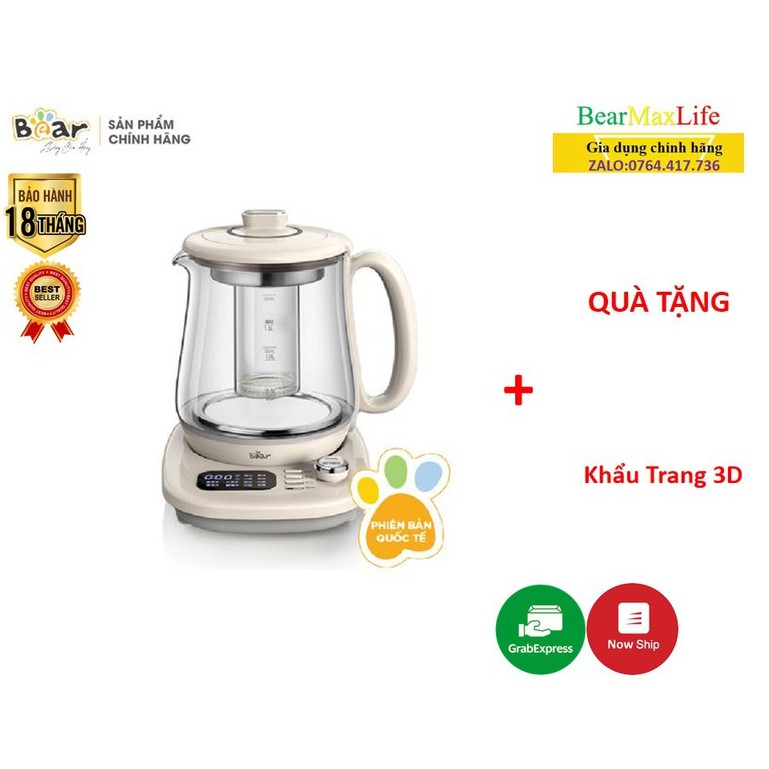 [FreeShip]Máy Pha Trà,Chưng Yến,Nấu Canh,Nấu Chè Bear YSH-C15Q5 Dung Tích 1.5L-Bản Quốc Tế Bảo Hành 18 Tháng Chính Hãng