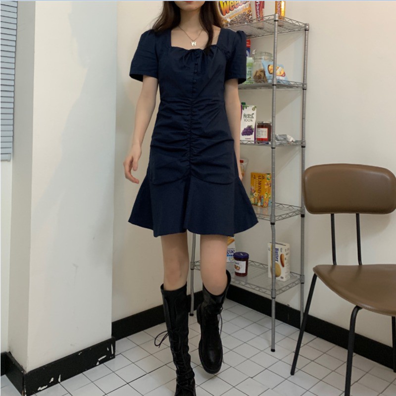 Váy xinh ôm cổ rộng chất thô ulzang | BigBuy360 - bigbuy360.vn