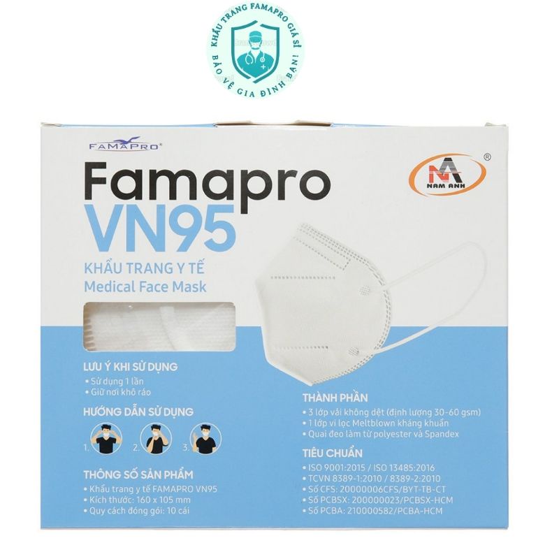 Khẩu trang VN95 Famapro, hộp 10 cái