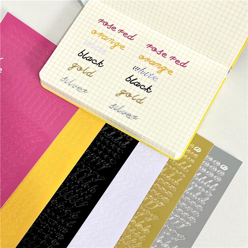 Nhãn dán trang trí kiểu chữ màu sắc đẹp mắt DIY