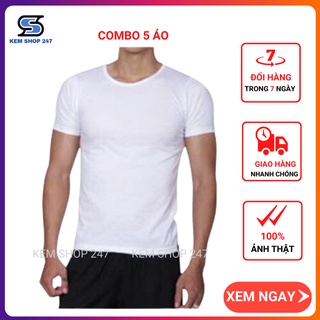 Combo 05 Áo lót nam cộc tay Ledatex hàng VNXK