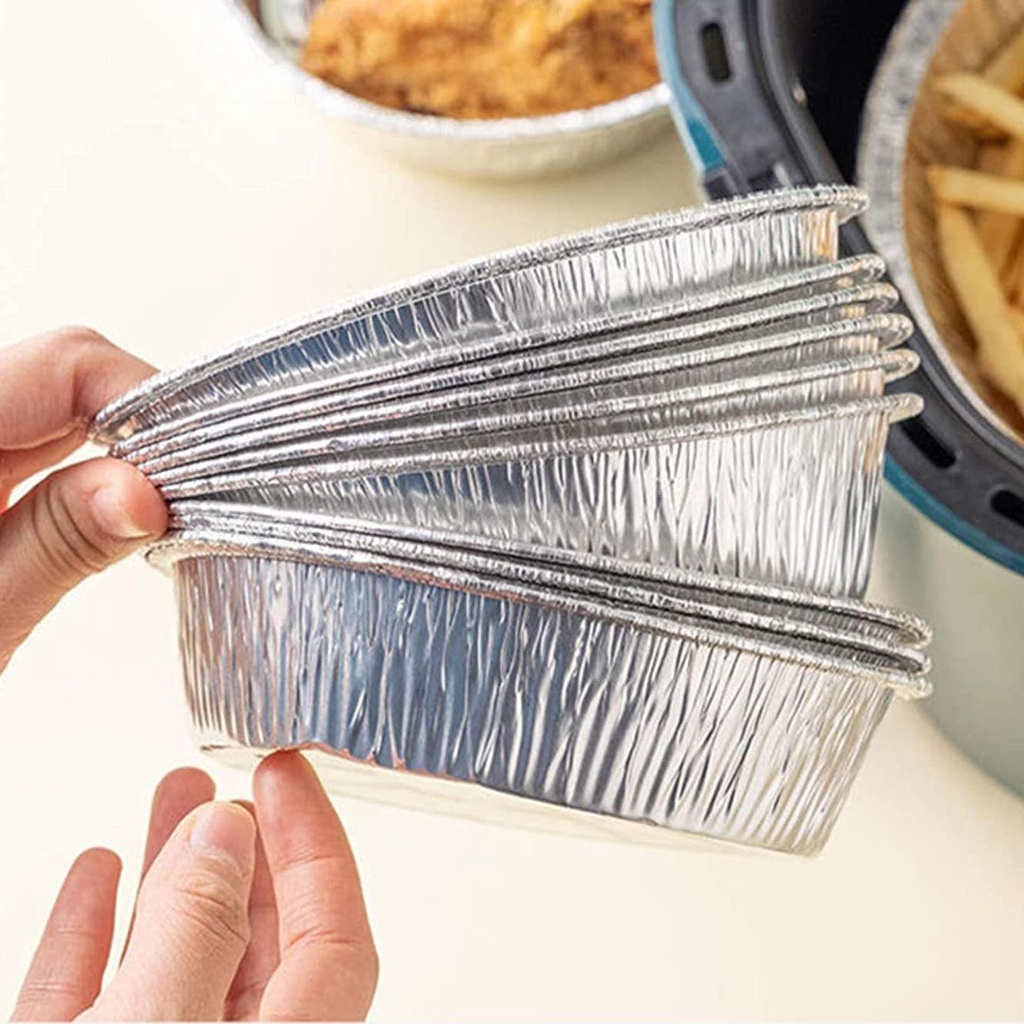 Bộ 50 Hộp Thiếc Lá Nhôm Dùng Một Lần Nướng Bánh Tiện Dụng