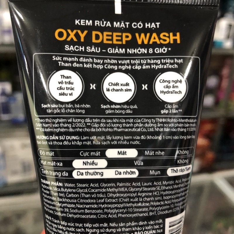 Sữa rửa mặt tác động sâu dành cho nam Oxy Deep Wash tuýp 50g