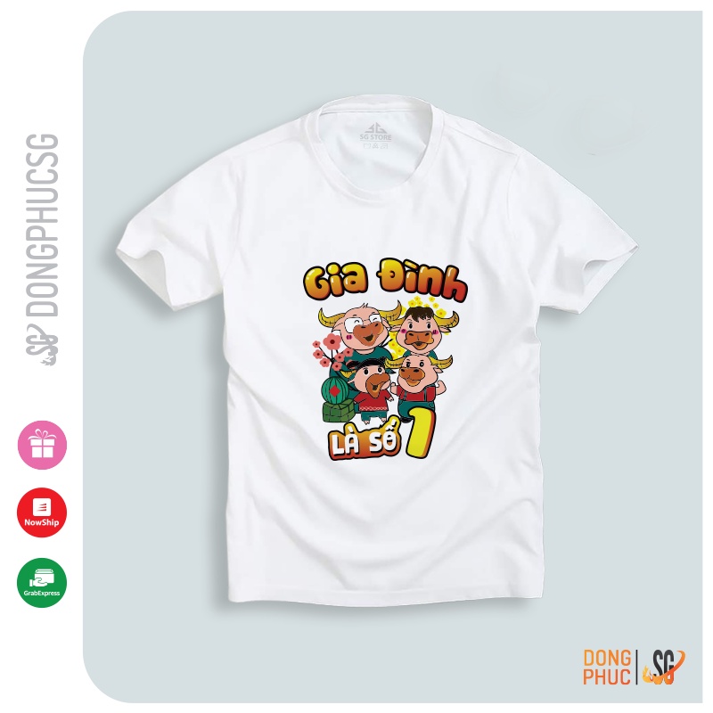 Áo thun gia đình là số 1 độc đáo đồng phục hội nhóm nổi bật thun mềm mịn dày dặn SGY228 | SG