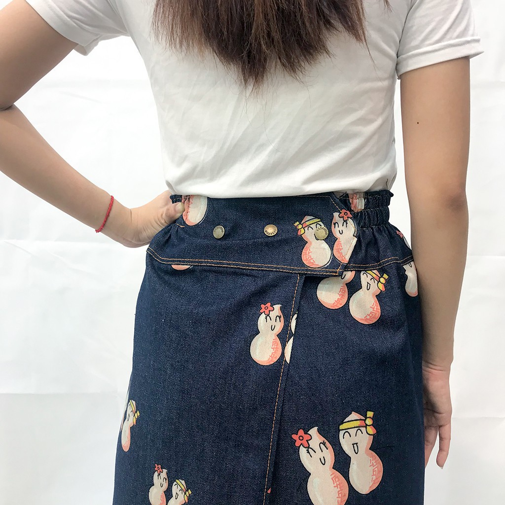 váy chống nắng jean hoa văn xẻ trước cố định bằng khuy VJXT0049-VCN | BigBuy360 - bigbuy360.vn