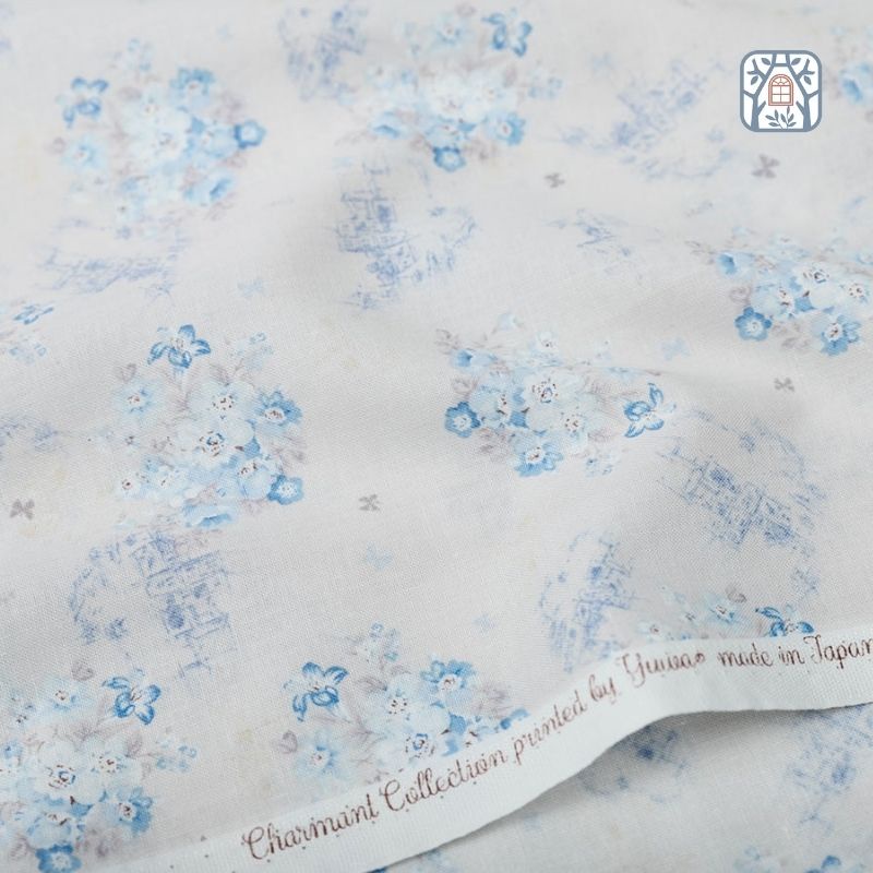 YL-32 Vải cotton 100% tự nhiên🍒YUWA🍒khổ vải 110cm, hoa nhí màu pastel - vải đẹp handmade, quilt, may quần áo