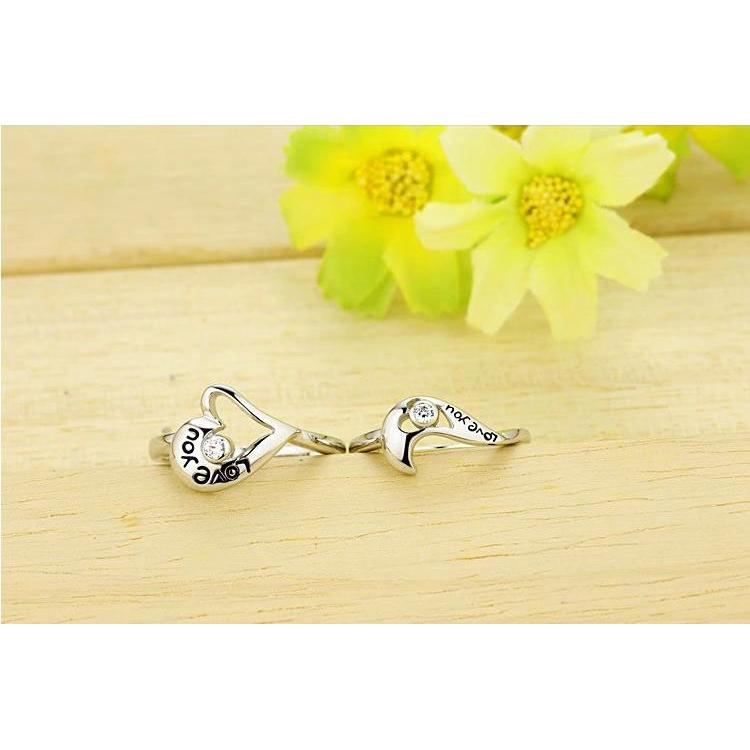 Nhẫn đôi Bạc Hiểu Minh NC393 - Em là của anh