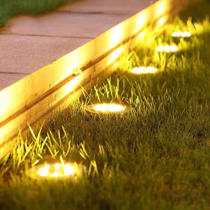 Đèn Năng Lượng Mặt Trời Cảm Biến Ánh Sáng Cắm Cỏ Trang Trí Sân Vườn, Lối Đi, Tiểu Cảnh 8 Led, Chống Nước IP65