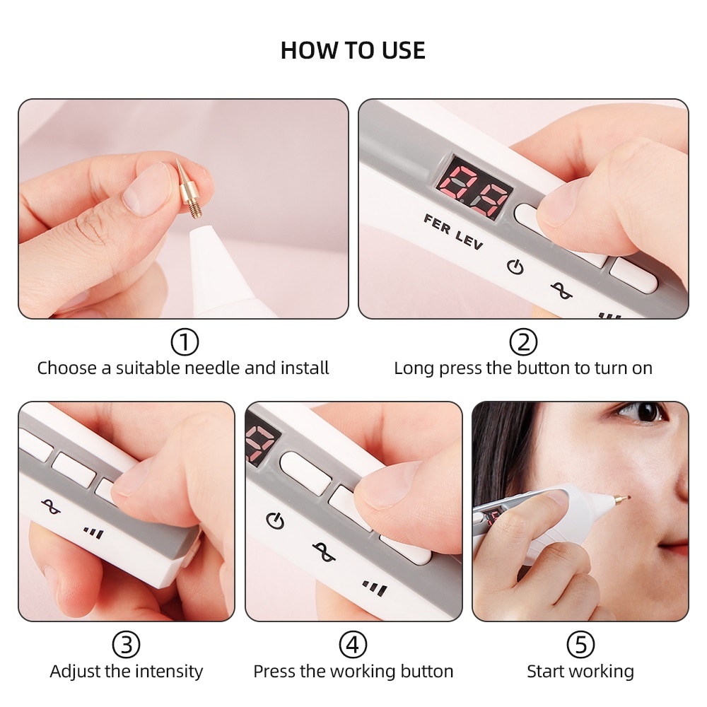 Foreverlily Mãi mãi  Bút Laser 9 Cấp Độ Có Thể Sạc Lại Dùng Hỗ trợ giảm tàn nhang Đốm Đen Và Tàn Nhang