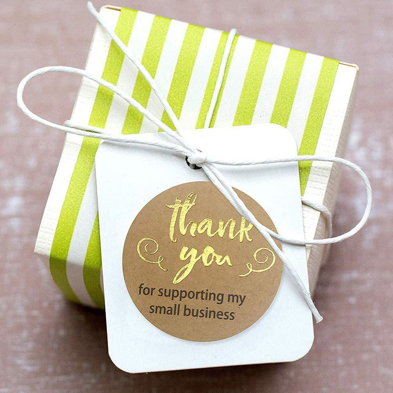 Cuộn 500 miếng dán in chữ Thank you đơn giản thời trang kích thước 2.5cm dùng trang trí