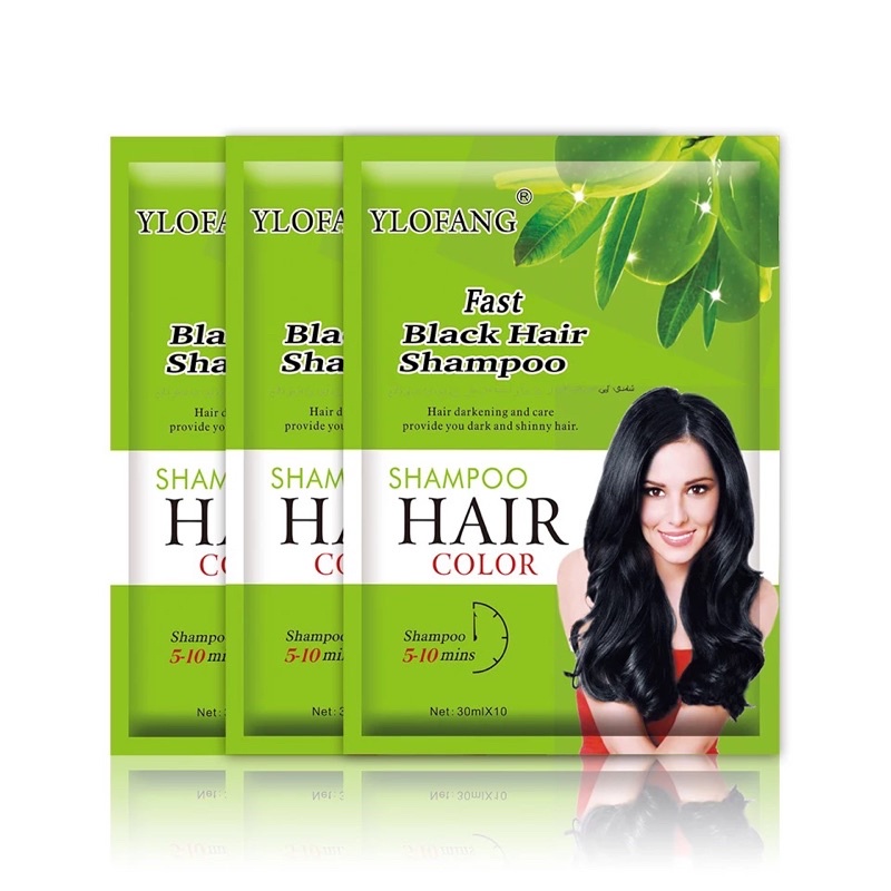 Hộp 10 gói Gội phủ bạc GoPerfect Fast Black Hair Color tặng kèm 10 bao tay