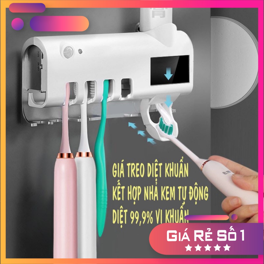 MÁY KHỬ TRÙNG DIỆT KHUẨN BÀN CHẢI ĐÁNH RĂNG BẰNG TIA UV - GIÁ TỰ ĐỘNG NHẢ KEM