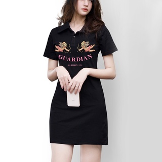Đầm Polo Cotton Hoạ Tiết GUARDIAN có big size