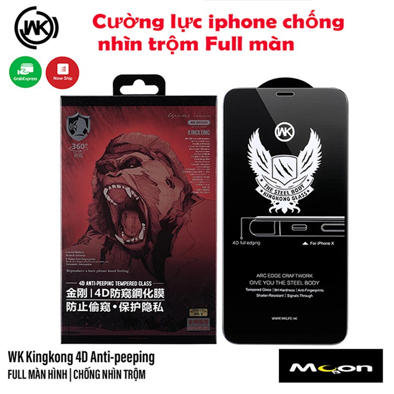 Kính Cường Lực KINGKONG Full Màn Chống Nhìn Trộm Cho iphone - Chính Hãng