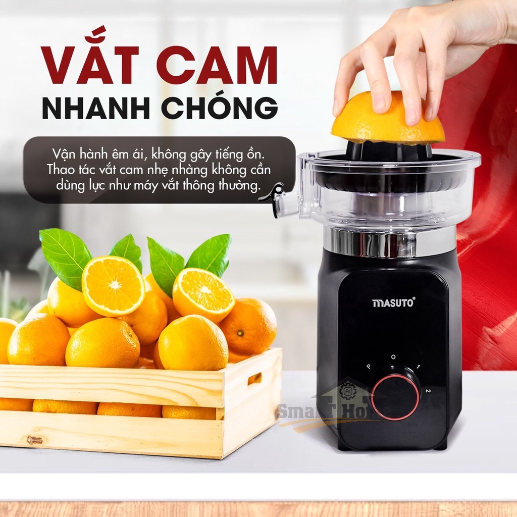 Máy Xay Sinh Tố MASUTO BLENDER 1.2L - Máy Vắt Cam 0.2L Siêu Nhanh, Xay Nhuyễn Mịn Chỉ Trong 10s - Hàng Chính Hãng