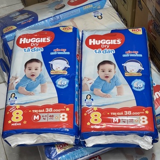 (Tả Mới) Combo 2 tã dán Huggies size M48 (6-11kg)