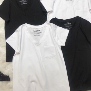 Áo thun cổ tim pull and bear vnxk
