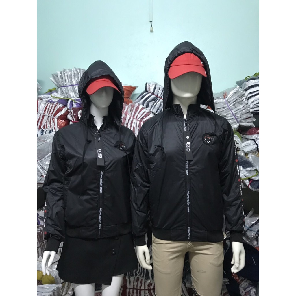 Áo Khoác Gió Dù Cao Cấp Nam Nữ Có Nón Tháo Rời Túi Trong Khoát Hàng Hiệu 2 lớp Lót Thun