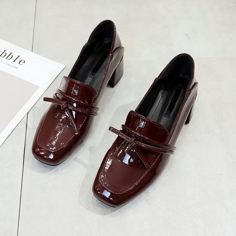 IELGY Giày cao gót làm bằng da phong cách thời trang nữ