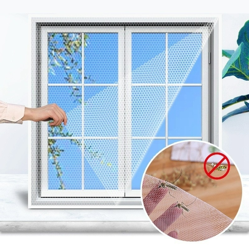 Rèm Cửa Sổ Chống Muỗi Và Côn Trùng Kèm Băng Keo Dán Thiết Kế Đơn Giản Dùng Trong Mùa Hè