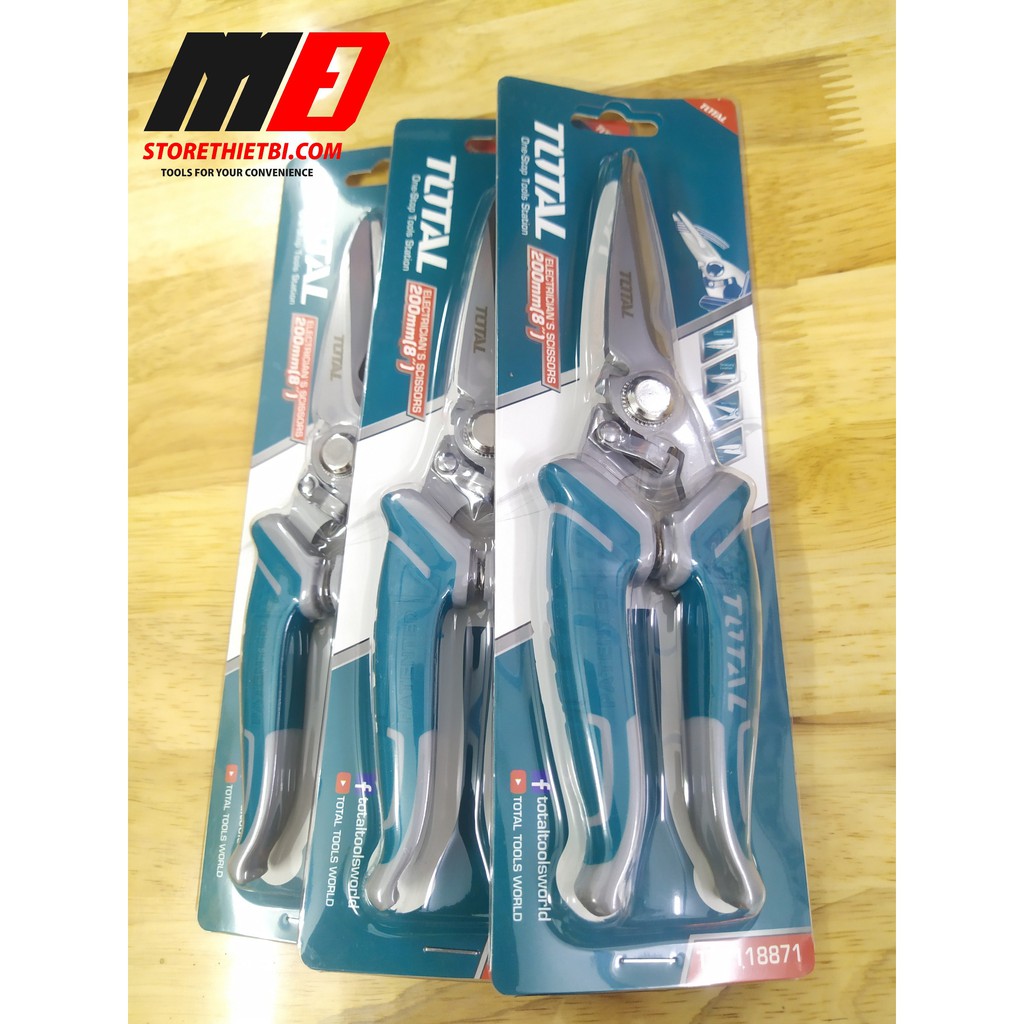 Kéo Thợ Điện Cao Cấp Chắc Chắn 178mm - 200mm Total / THT117871 / THT118871 / Thép Không Gỉ / Kéo Có Răng