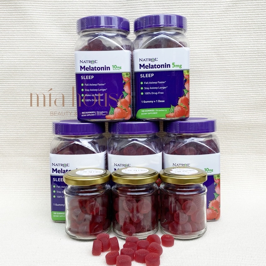 Kẹo ngủ ngon 5mg 10mg Natrol Melatonin Gummies Mỹ
