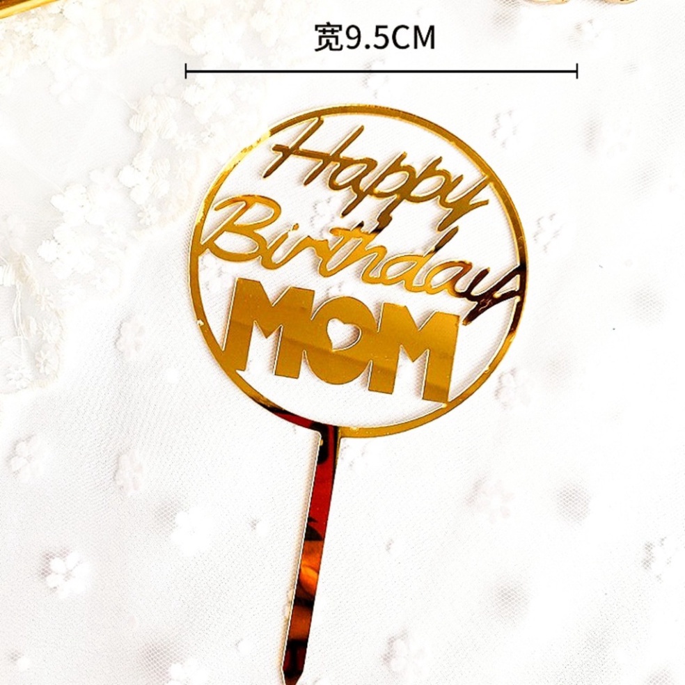 thẻ cắm bánh kem [FREESHIP❤️] set 10 thẻ meka MẸ tráng gương