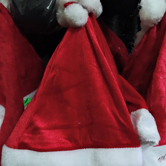 Mũ noel nhung trơn