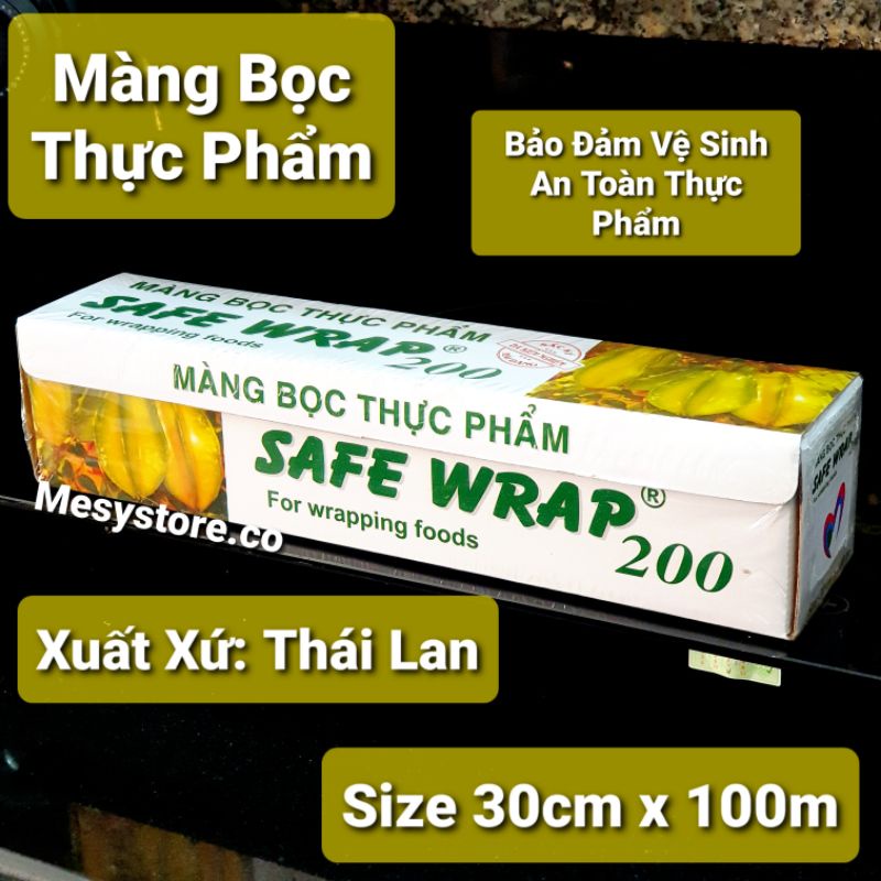 Màng Bọc Thực Phẩm Safe Wrap 200 For Wrapping Foods Size 30cm x 100m