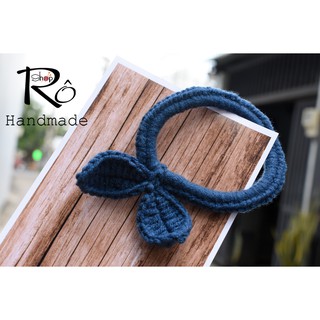 Dây cột tóc đẹp hình tai thỏ cho nữ bằng len, cột tóc Handmade [Ảnh thật+Hàng sẵn]