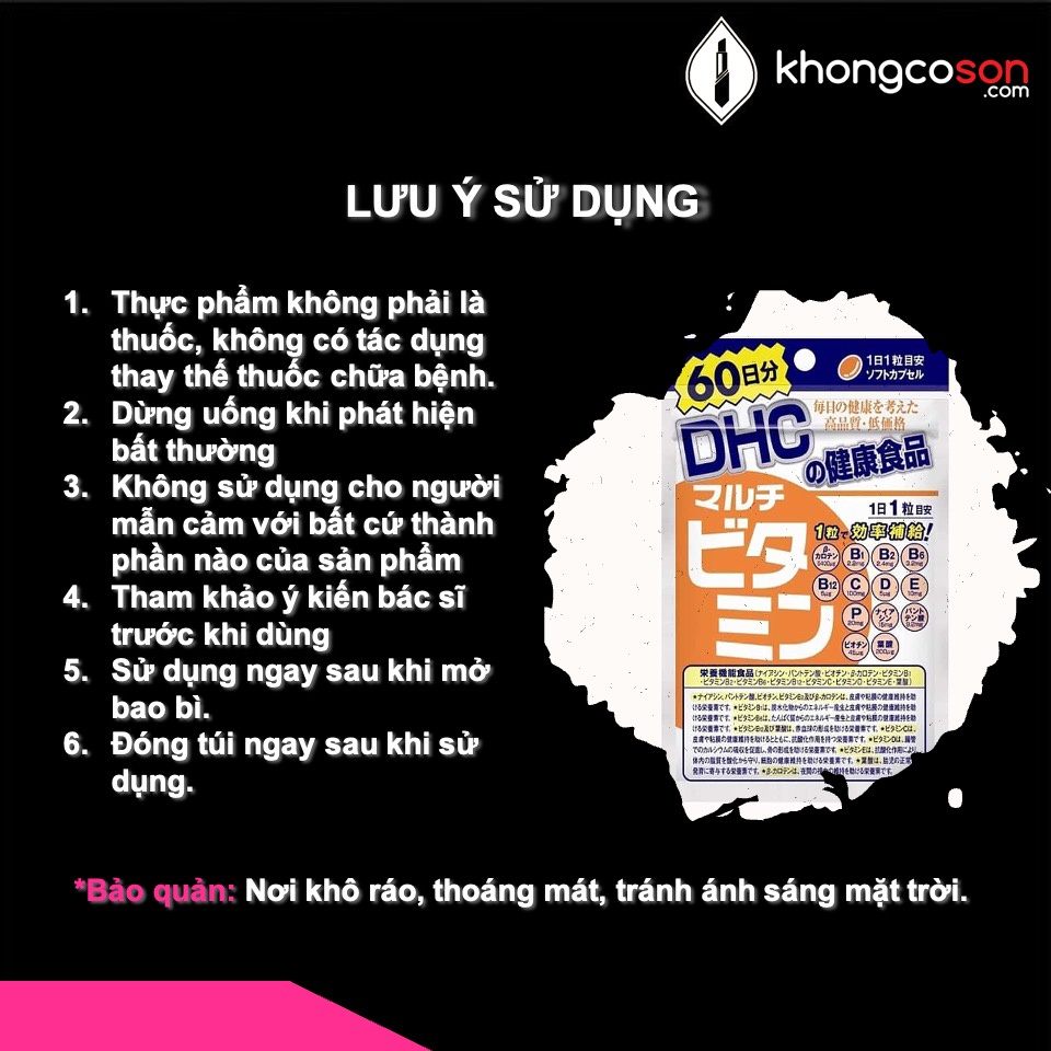Viên Uống Vitamin Tổng Hợp DHC Bổ Sung Multivitamin Cho Nam, Nữ Và Bé Từ Nhật Bản - Khongcoson | Thế Giới Skin Care