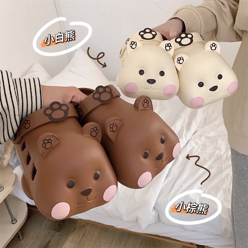 Dép sục cross gấu má hồng dễ thương cute nam nữ 🐻 Mã 14A