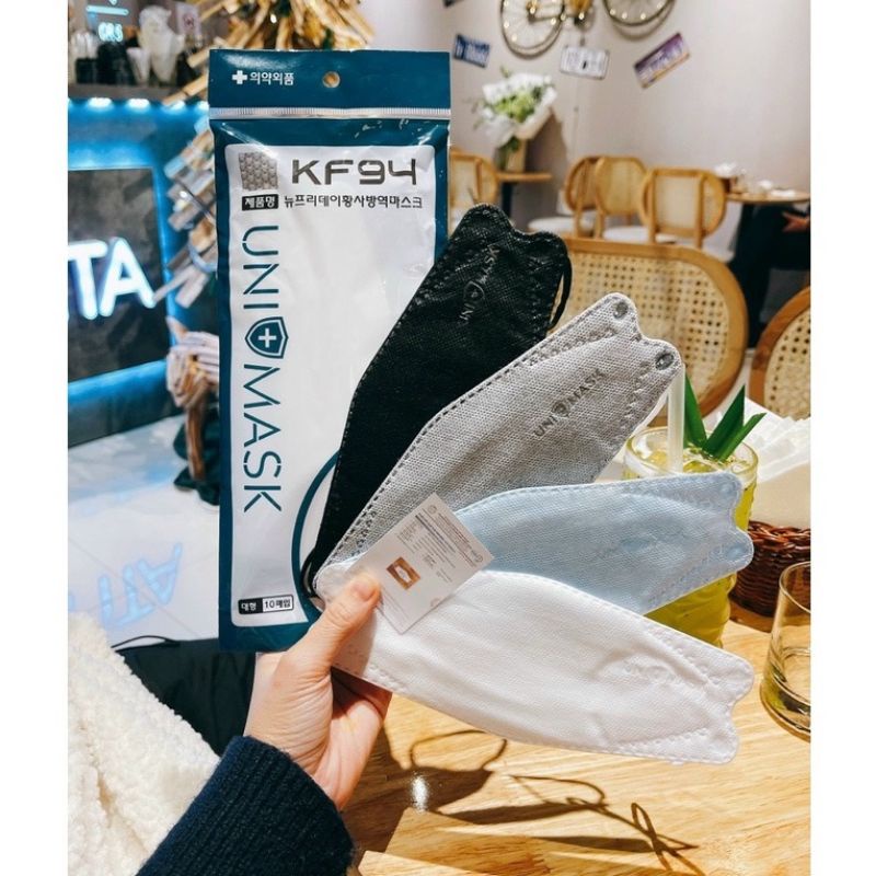 TÚI 10 CÁI KHẨU TRANG KF94 UNIMASK CHÍNH HÃNG KF94 HÀN QUỐC NHIỀU MÀU SẮC, LỌC BỤI KHÁNG KHUẨN 99%