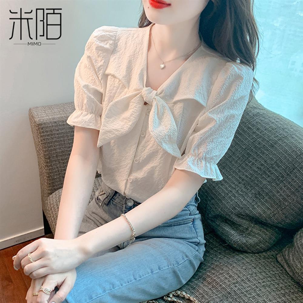 Áo Voan Ngắn Tay Thời Trang Mùa Hè Phong Cách Phương Tây