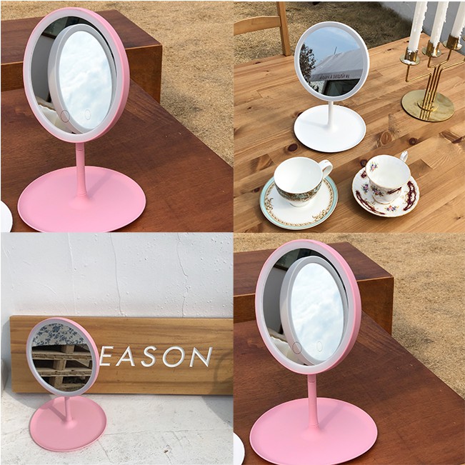 Gương Trang Điểm Có Đèn led Để Bàn Kèm Sạc usb Tiện Dụng