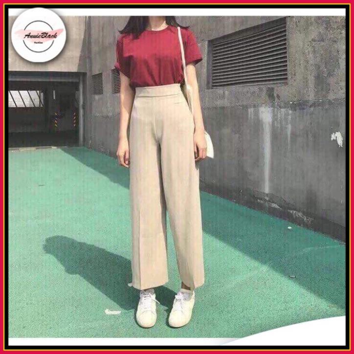 [Mã  ANUI20 hoàn 20k xu đơn 0đ] Quần Culottes Nữ 🦋 Quần Suông Ống Rộng Khoá Hông Cạp Cao 2 Màu 🦋 AB | BigBuy360 - bigbuy360.vn