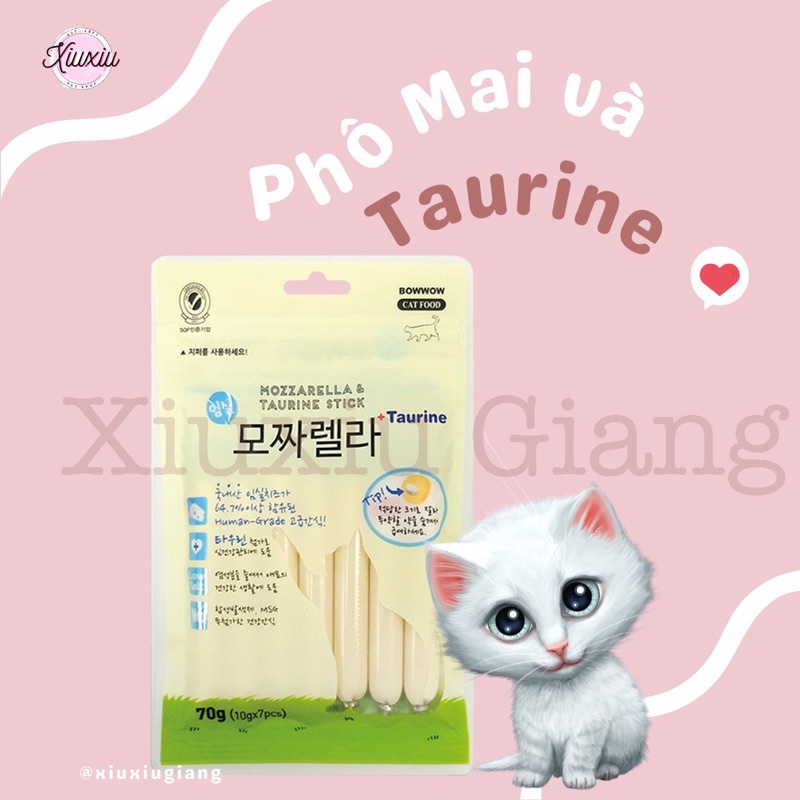Xúc Xích Phô Mai Và Taurine Cho Mèo - Xiuxiu Giang