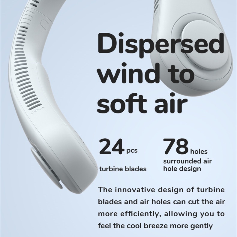 Quạt thể thao làm mát thiết kế đeo cổ sạc cổng usb không tiếng động tiện dụng