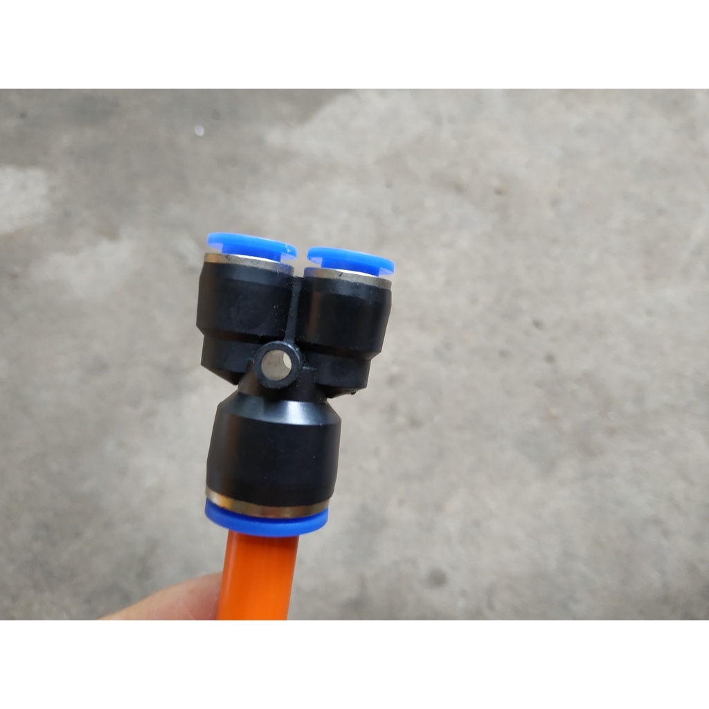 Combo đầu chuyển bơm đôi Sinleader 12v bơm mini ra dây 2 nhánh dây phun sương 8mm khớp nối ren trong 17mm ra 8mm - MHL