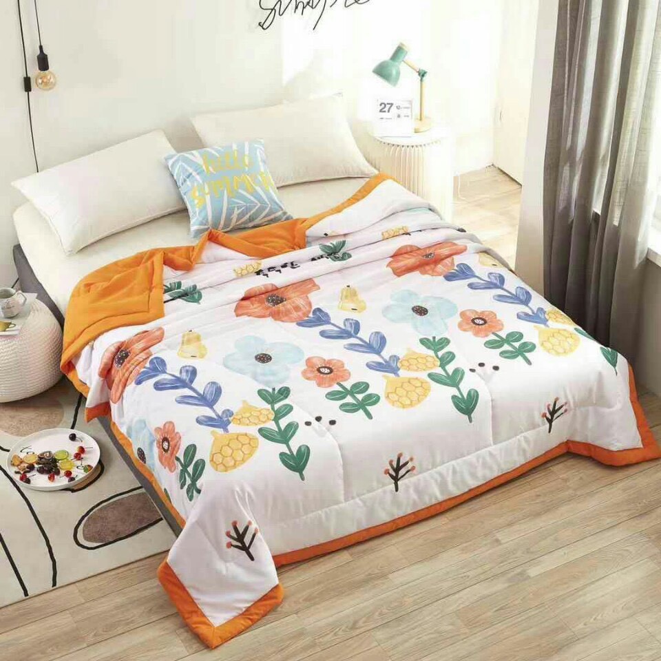 Chăn hè cotton đũi cao cấp nhập khẩu 2mx2m3 họa tiết hoa xương rồng CZ12