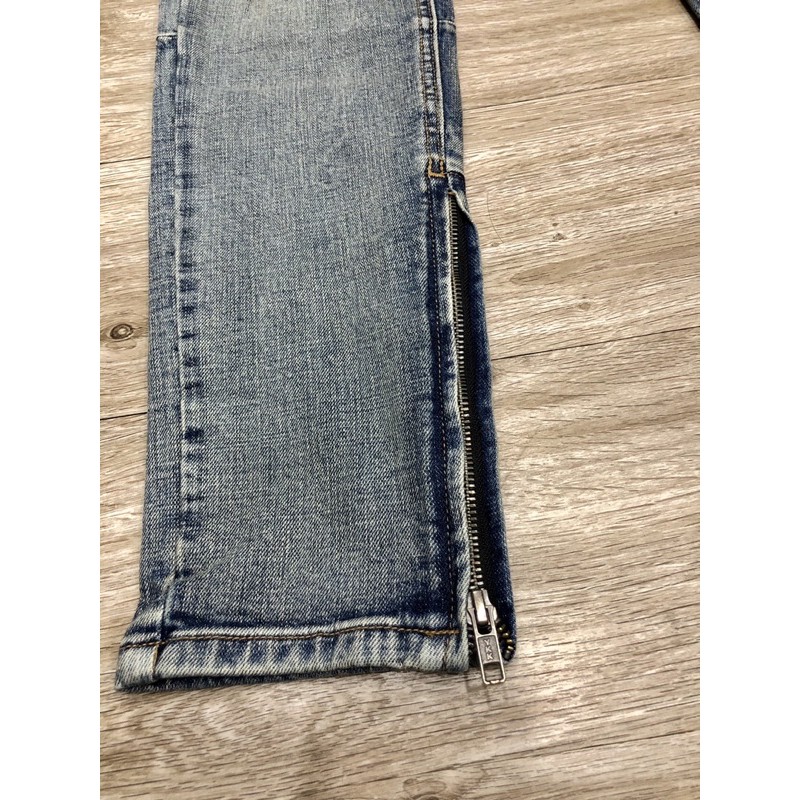 Quần Jeans Zipper Rách Gối Nam Màu Wash Đẹp,Form Skinny, Cam Kết Không Phai Màu, Chất Cotton Cao Cấp, Co Giãn Tốt