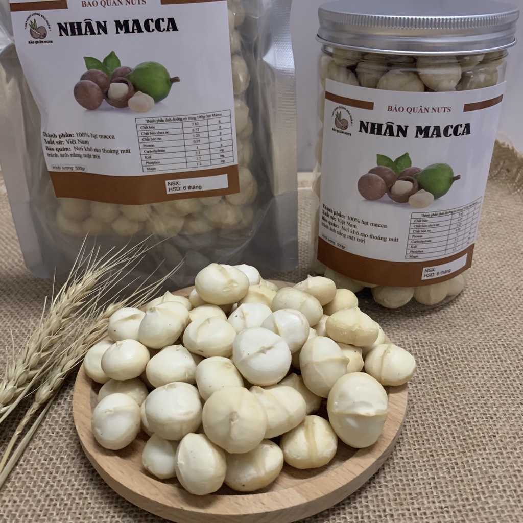 500gr Nhân macca BẢO QUÂN đã tách vỏ sấy nguyên vị làm sữa hạt