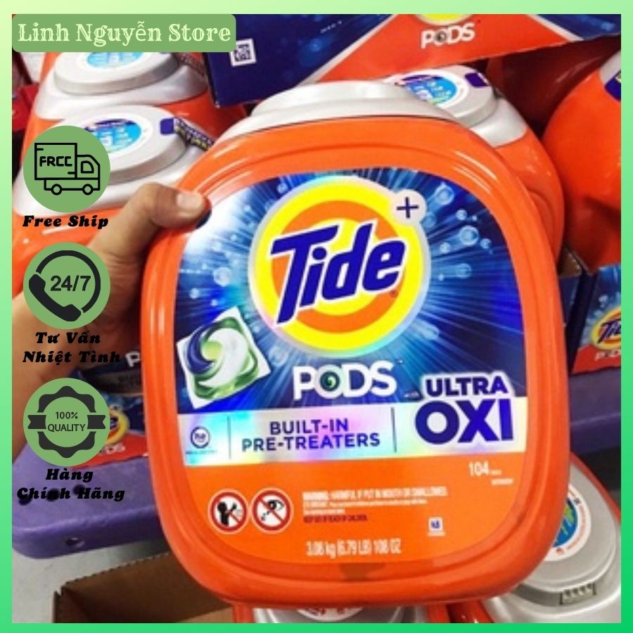 VIÊN GIẶT XẢ TIDE PODS DOWNY 4IN1 104 VIÊN 3,08kg