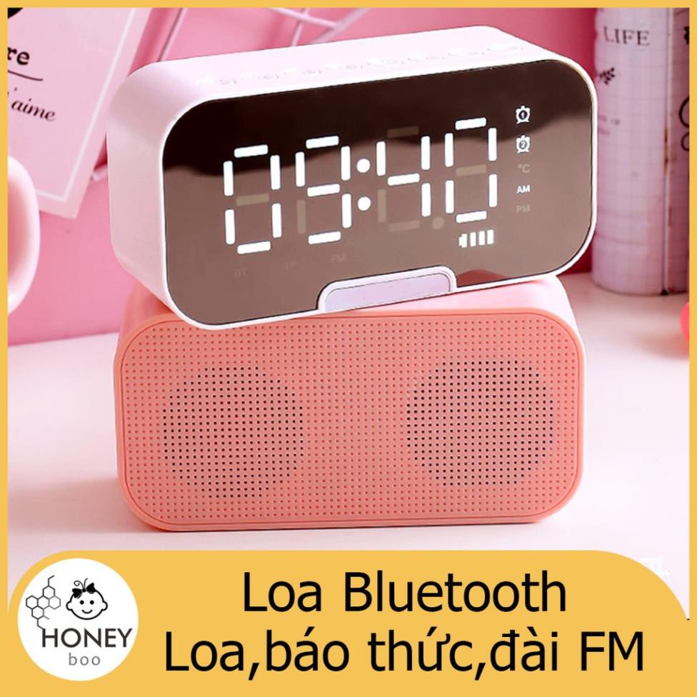 【SP-EARISE】 Loa bluetooth CARISE tích hợp đồng hồ báo thức, mặt kính tràn viền cao cấp