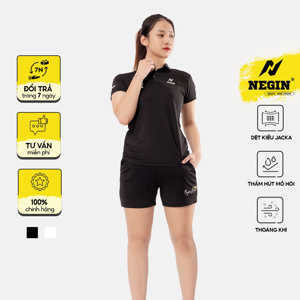Áo Polo Nữ Thể Thao Chính Hãng NEGIN Thiết Kế Đơn Giản Basic, Chất Liệu Thoáng Mát Thấm Hút Mồ Hôi AND336W