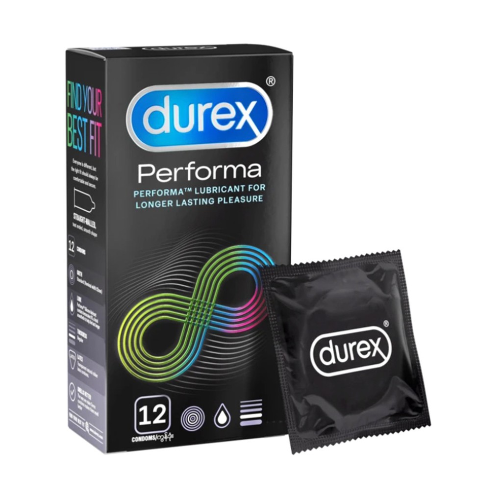 Bao cao su Durex Performa 5% bezocain kéo dài thời gian bcs