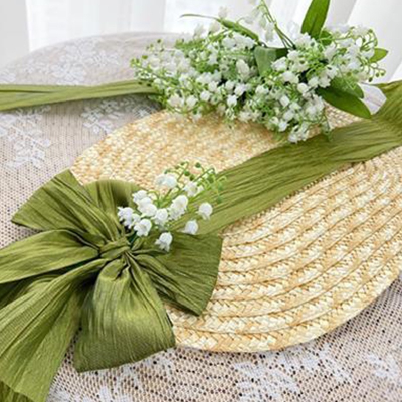 ✿ Mũ Cói Che Nắng Đính Hoa Phong Cách Lolita Thời Trang Đi Biển Cho Nữ